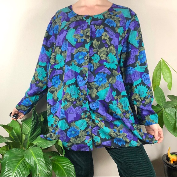 Vintage Abstract Floral Top - Picture 2 of 4